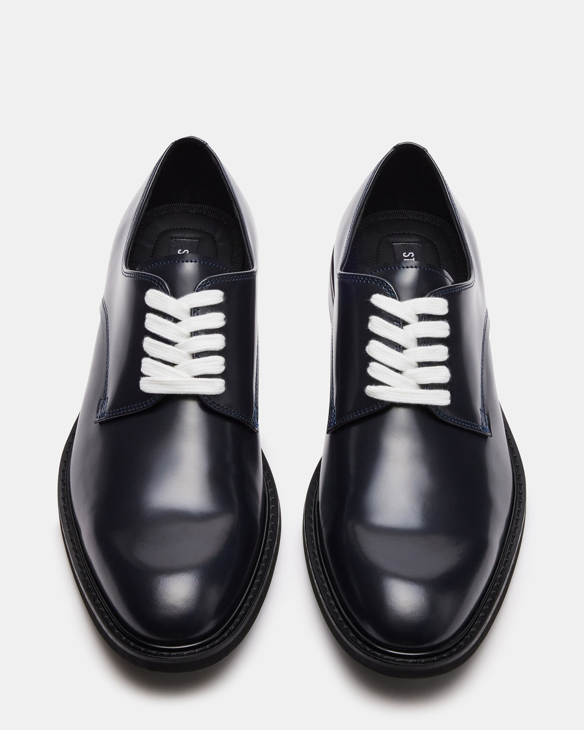 HADAR Navy Box Leather Lace-Up Oxford Dress Shoe | Men's Dress Shoes | Steve Madden Quality