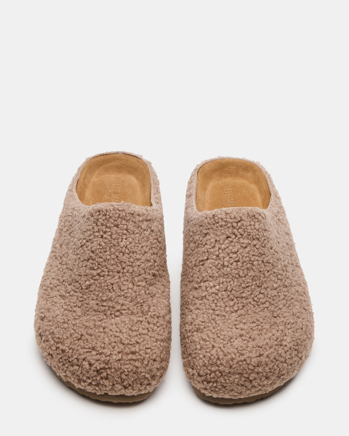 WENDELIN Taupe Faux Shearling Footbed Slip-On Men's Casual Clog | Steve Madden Best Seller