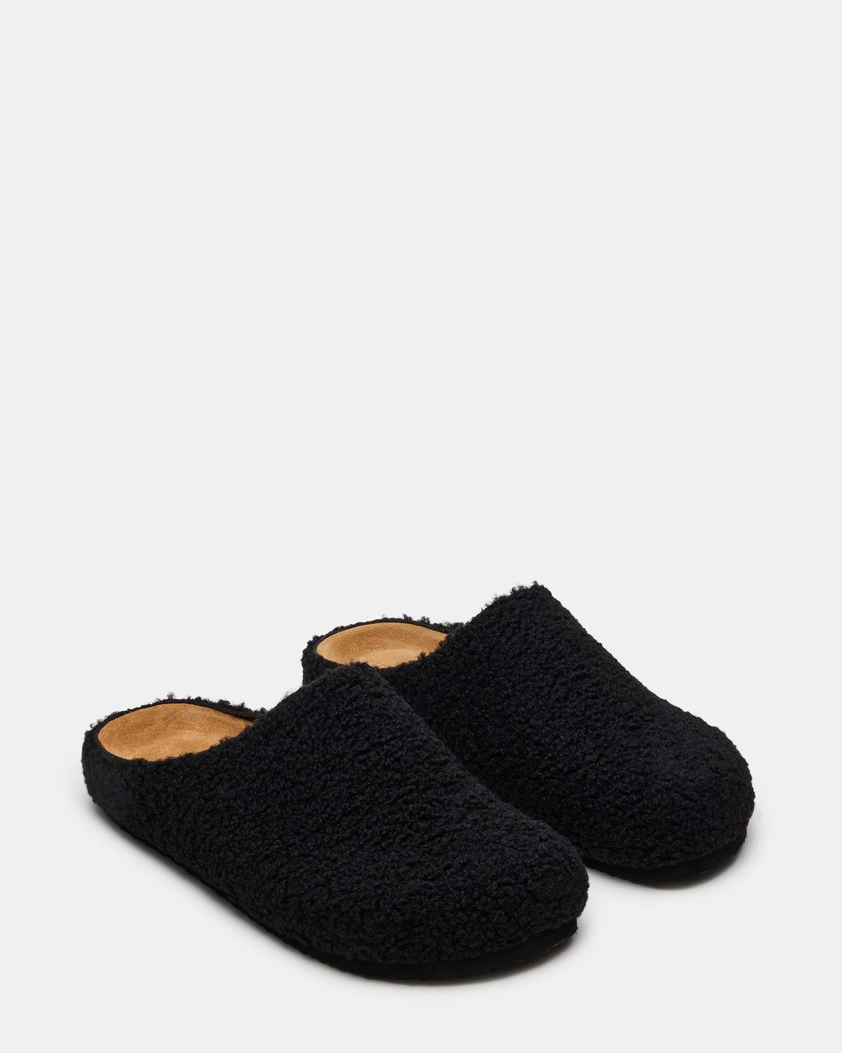 WENDELIN Black Faux Shearling Footbed Slip-On Men's Casual Clog | Steve Madden Trusted