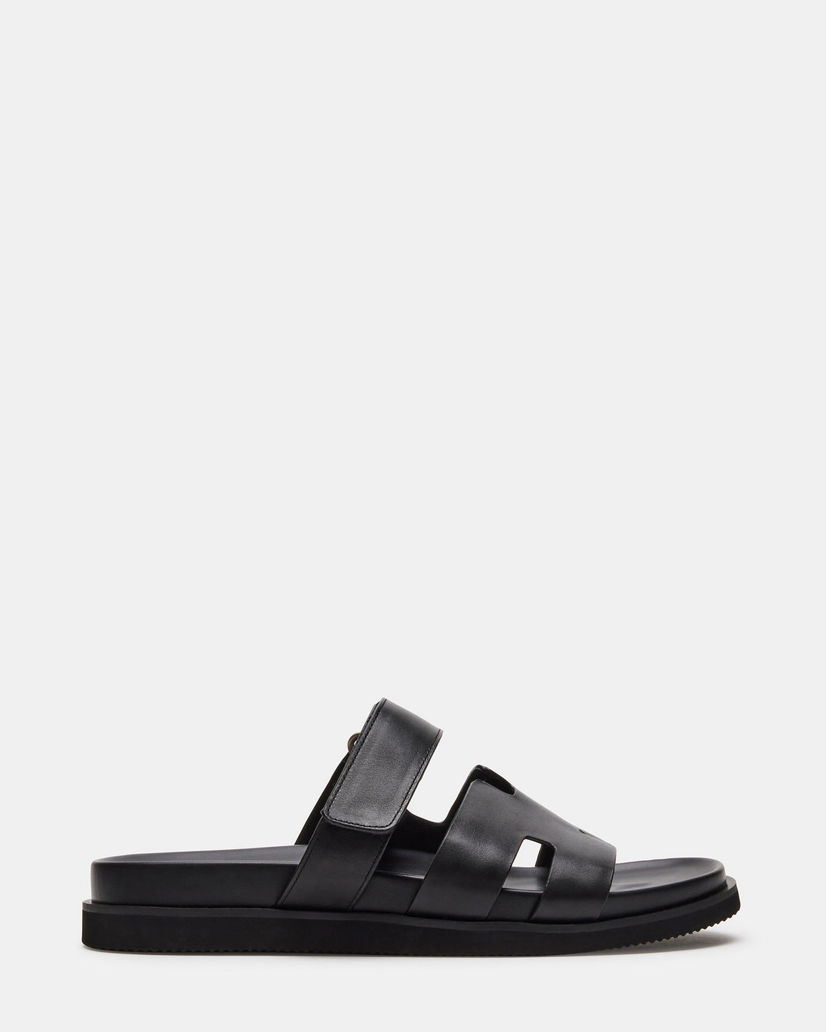 MAIVEN Black Leather Men's Fisherman Sandal | Steve Madden Essential