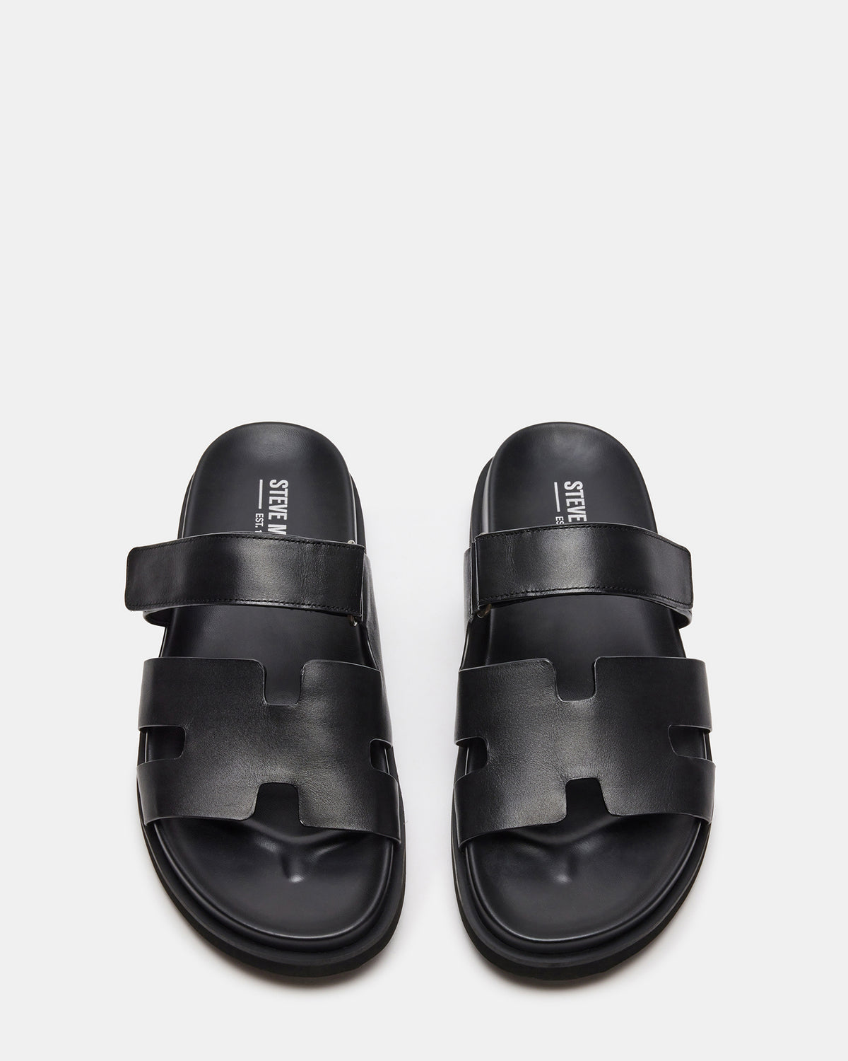 MAIVEN Black Leather Men's Fisherman Sandal | Steve Madden Essential