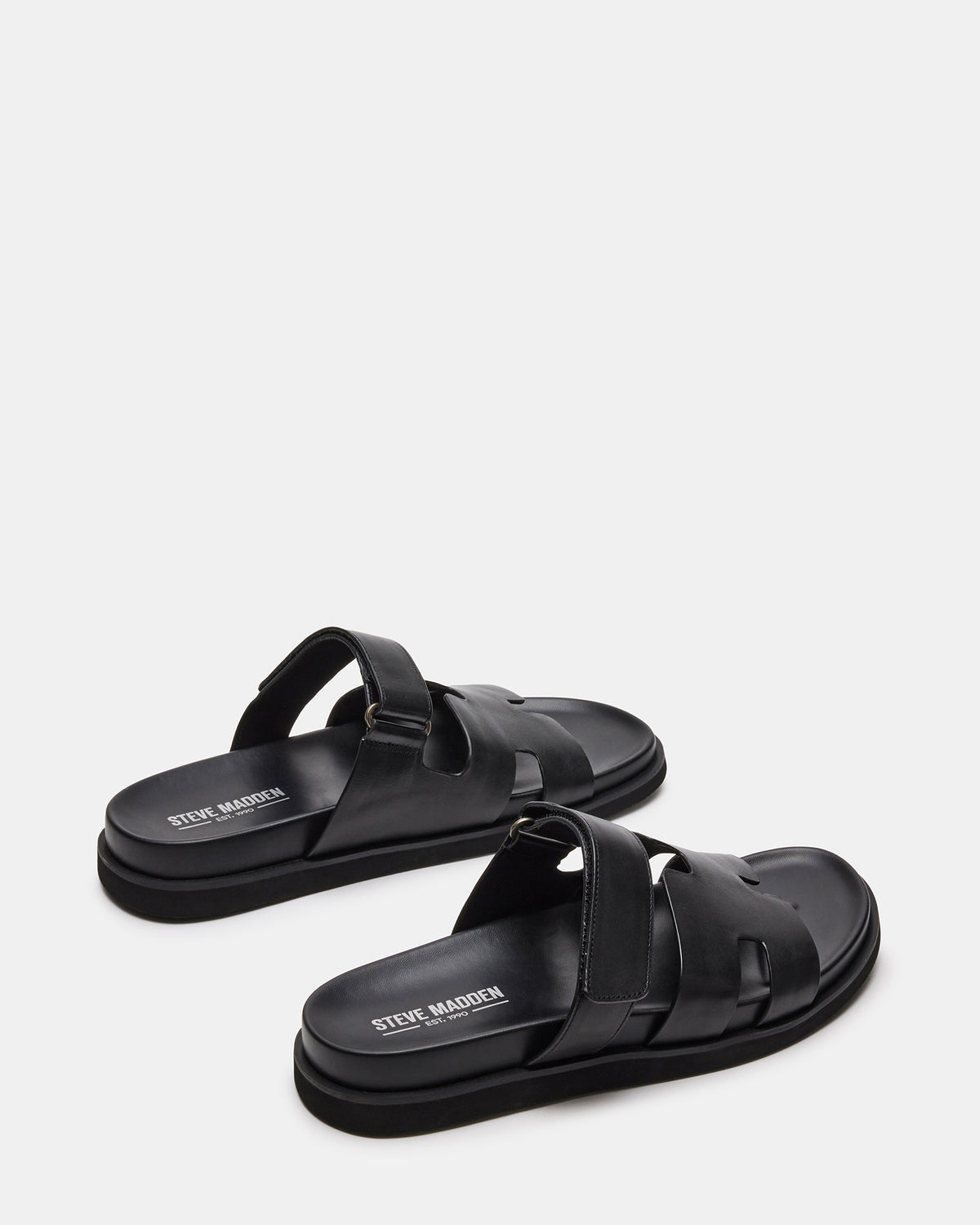 MAIVEN Black Leather Men's Fisherman Sandal | Steve Madden Essential