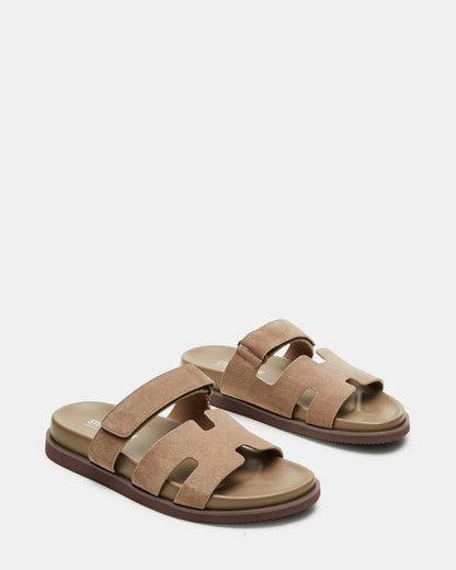MAIVEN Taupe Suede Men's Fisherman Sandal | Steve Madden Classic