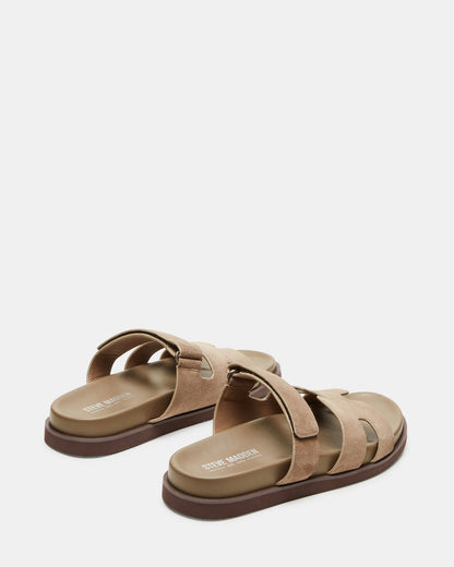 MAIVEN Taupe Suede Men's Fisherman Sandal | Steve Madden Classic