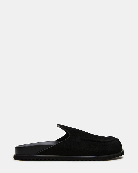 LUCIO Black Suede Slip-On Men's Casual Clog | Steve Madden Latest