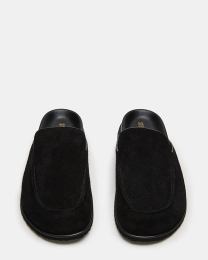 LUCIO Black Suede Slip-On Men's Casual Clog | Steve Madden Latest