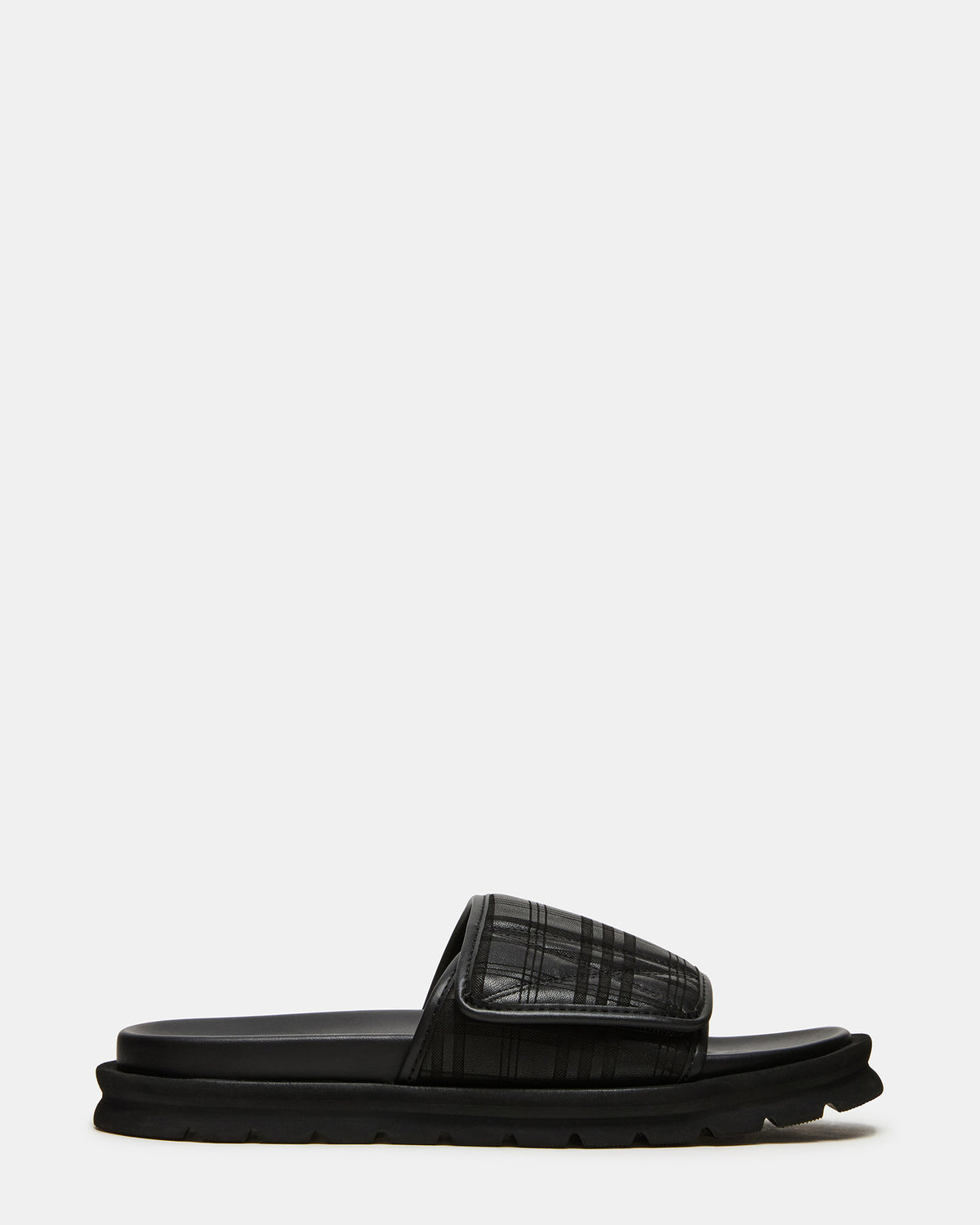 REESE Black Slide Footbed Rounded-Toe Men's Sandal | Steve Madden Sale