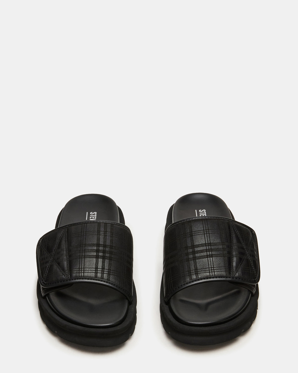 REESE Black Slide Footbed Rounded-Toe Men's Sandal | Steve Madden Sale