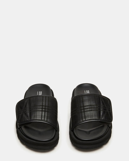 REESE Black Slide Footbed Rounded-Toe Men's Sandal | Steve Madden Sale