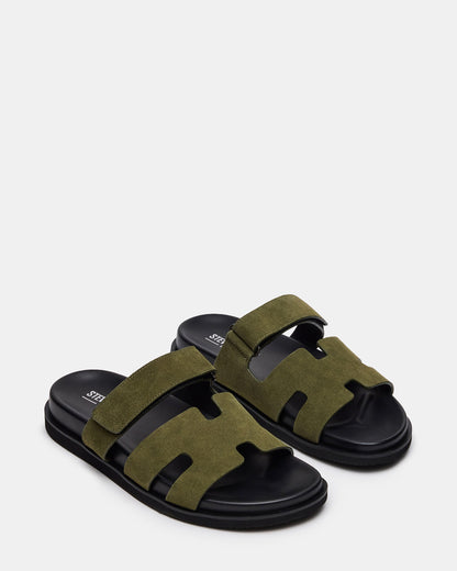 MAIVEN Green Suede Fisherman Men's Sandal | Steve Madden Premium