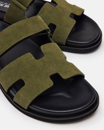 MAIVEN Green Suede Fisherman Men's Sandal | Steve Madden Premium