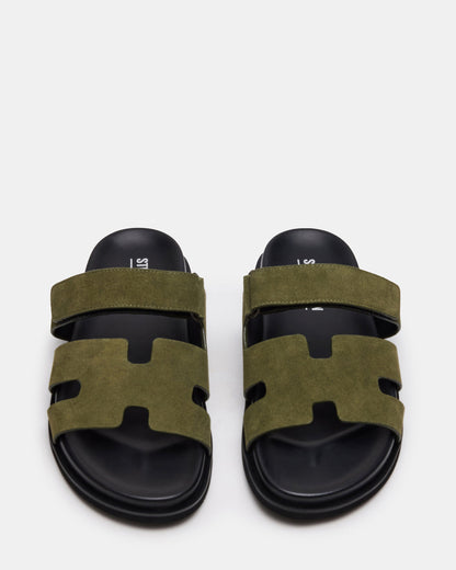 MAIVEN Green Suede Fisherman Men's Sandal | Steve Madden Premium