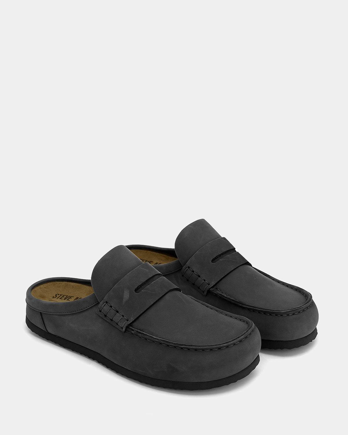 WYATT Black Leather Slip-On Clog Men's Casual | Steve Madden Everyday