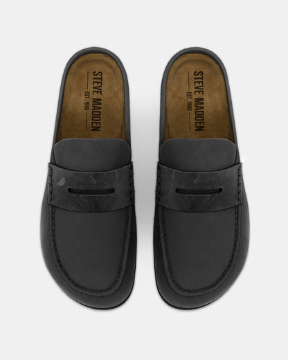 WYATT Black Leather Slip-On Clog Men's Casual | Steve Madden Everyday