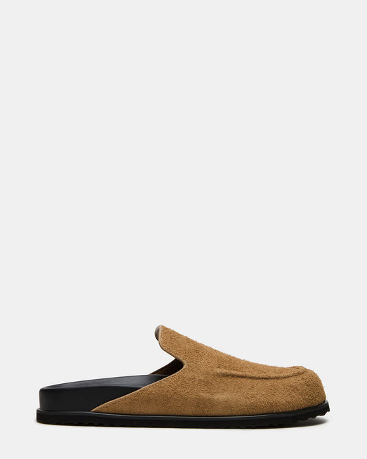 LUCIO Tan Suede Slip-On Men's Casual Clog | Steve Madden Best Price