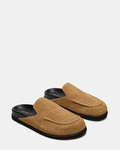 LUCIO Tan Suede Slip-On Men's Casual Clog | Steve Madden Best Price