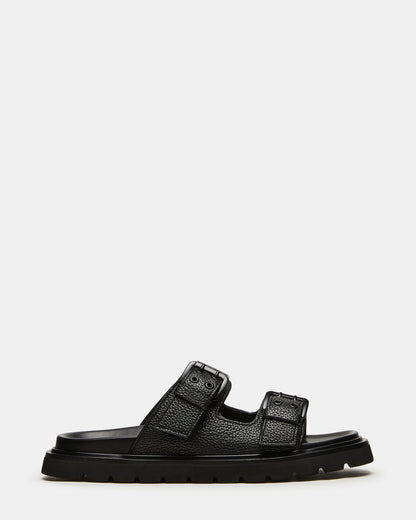 LUXOR Black Slide Footbed Men's Sandal | Steve Madden Customer Favorite