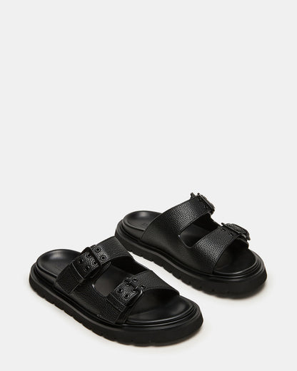 LUXOR Black Slide Footbed Men's Sandal | Steve Madden Customer Favorite