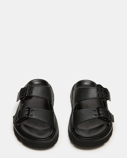 LUXOR Black Slide Footbed Men's Sandal | Steve Madden Customer Favorite