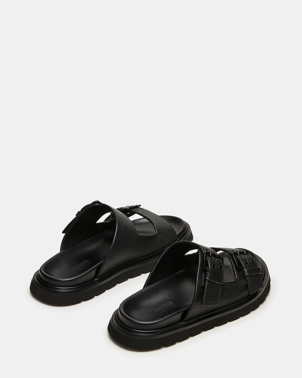 LUXOR Black Slide Footbed Men's Sandal | Steve Madden Customer Favorite
