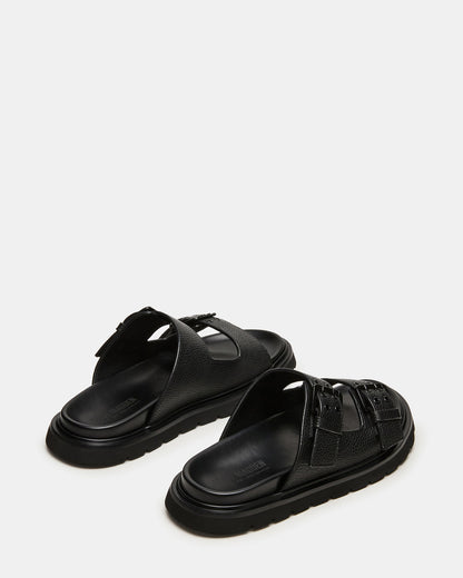 LUXOR Black Slide Footbed Men's Sandal | Steve Madden Customer Favorite