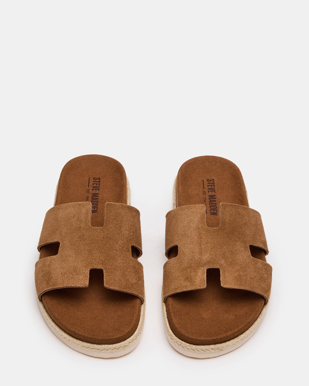 MERRICK Cognac Suede Footbed Slide Men's Sandal | Steve Madden Smart Buy