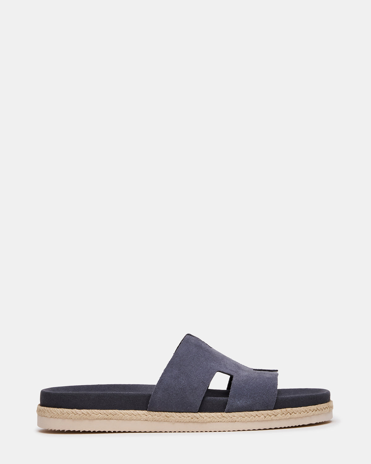 MERRICK Grey Suede Footbed Slide Men's Sandal | Steve Madden Signature