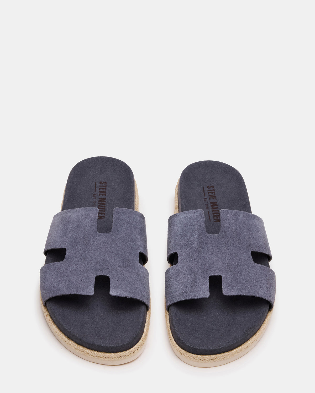 MERRICK Grey Suede Footbed Slide Men's Sandal | Steve Madden Signature
