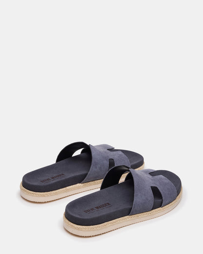 MERRICK Grey Suede Footbed Slide Men's Sandal | Steve Madden Signature