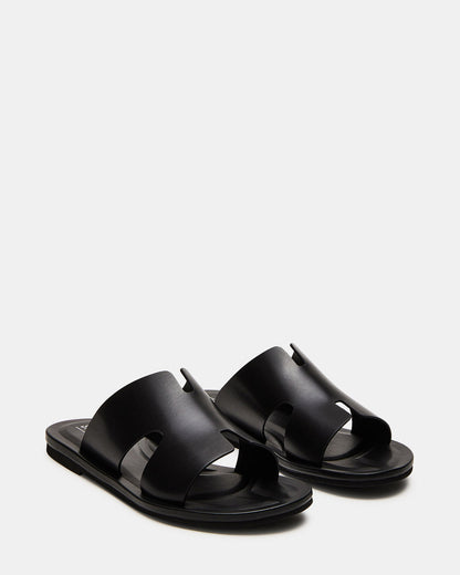 SPLASH Tan Leather Men's Flat Slip-On Sandal | Steve Madden Exclusive