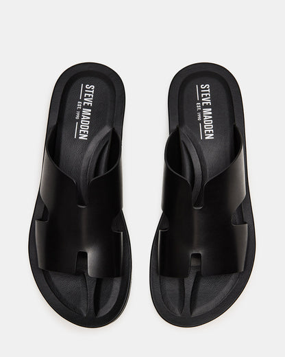 SPLASH Tan Leather Men's Flat Slip-On Sandal | Steve Madden Exclusive