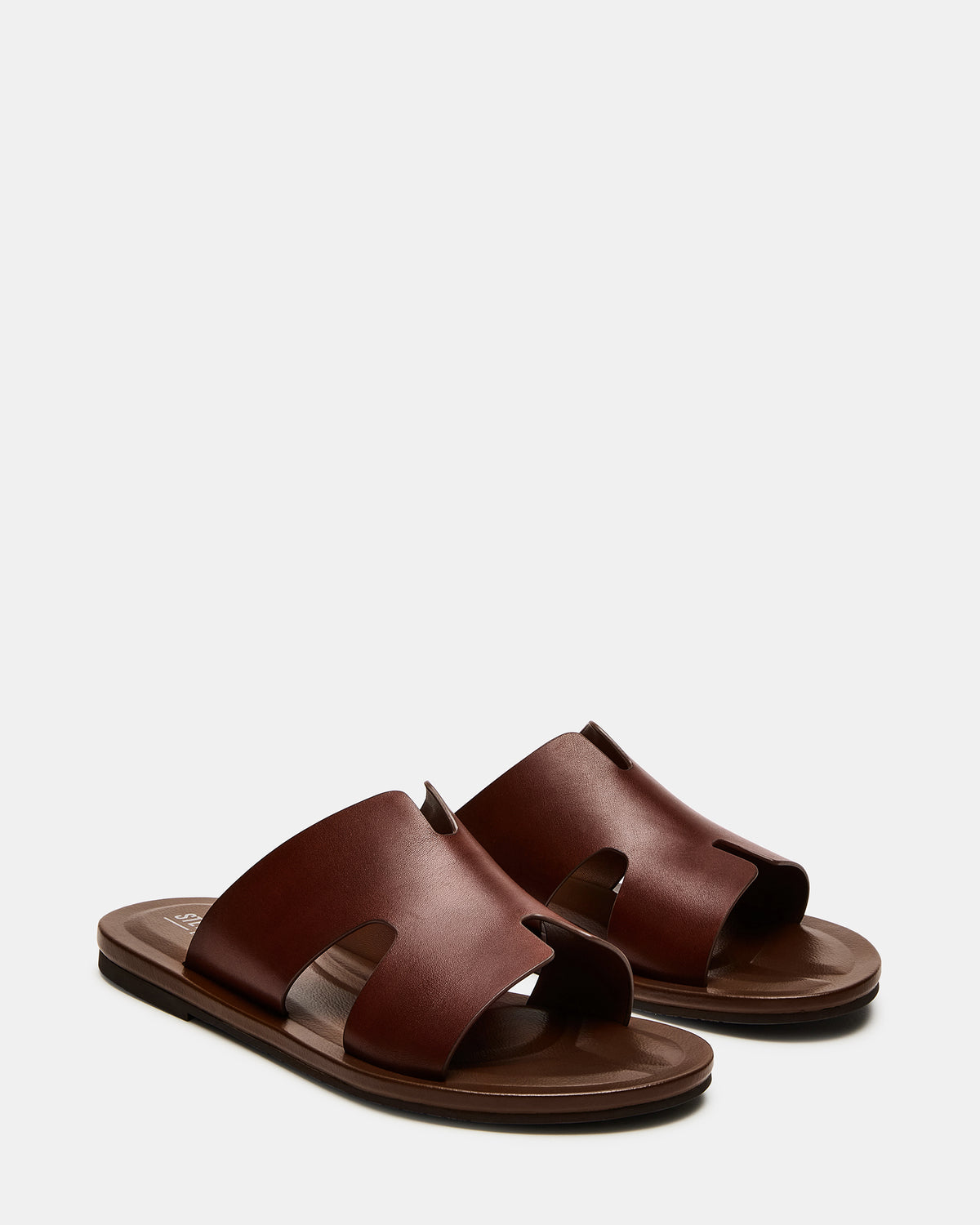 SPLASH Tan Leather Men's Flat Slip-On Sandal | Steve Madden Customer Favorite