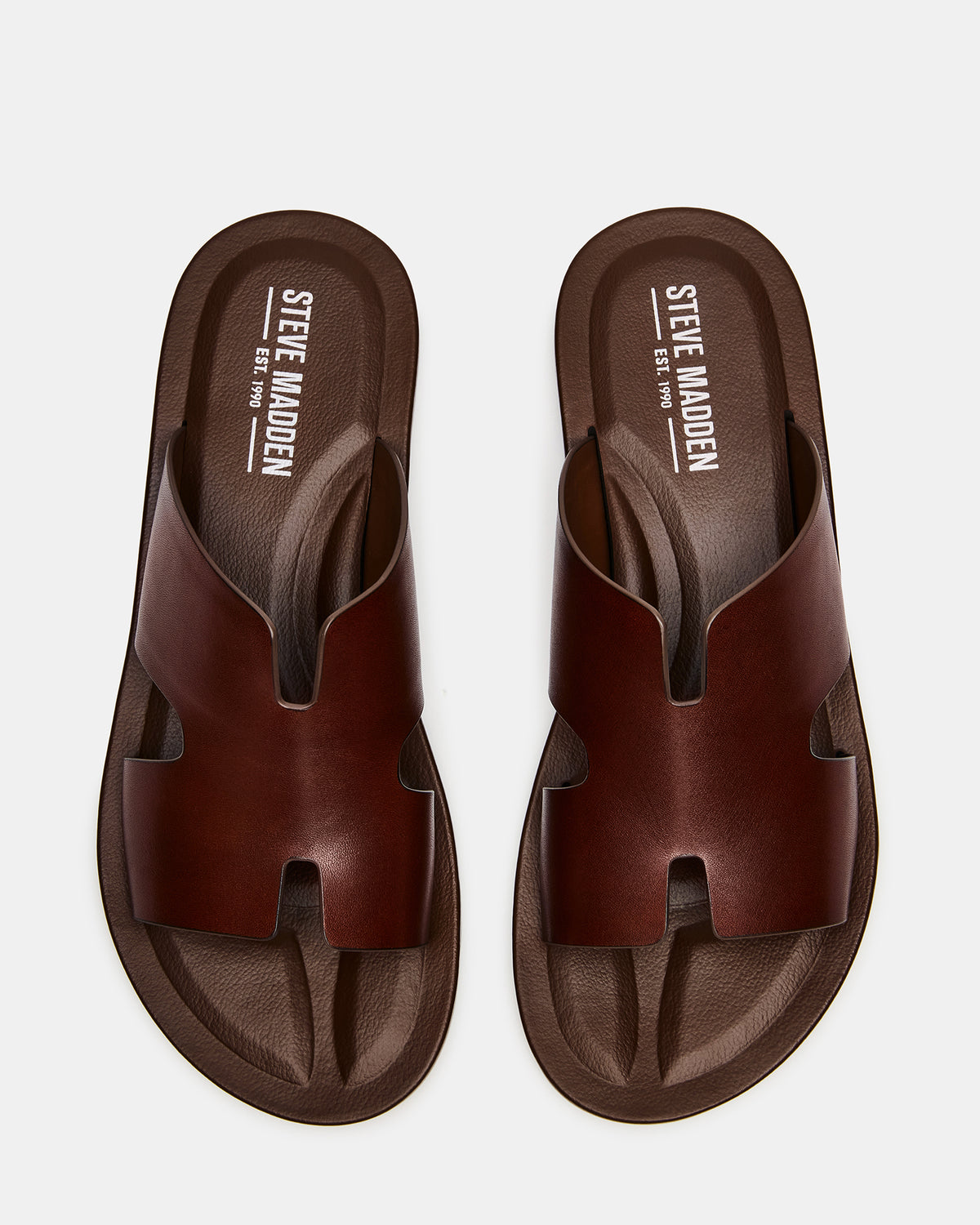 SPLASH Tan Leather Men's Flat Slip-On Sandal | Steve Madden Customer Favorite