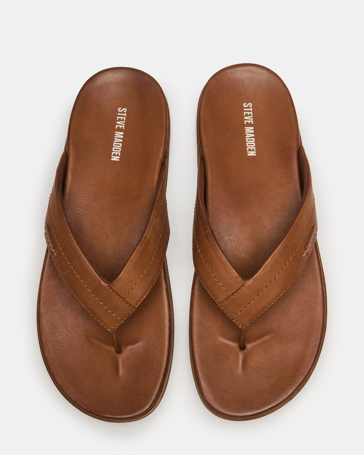EMMETT Tan Leather Men's Thong Sandal | Steve Madden Smart Buy