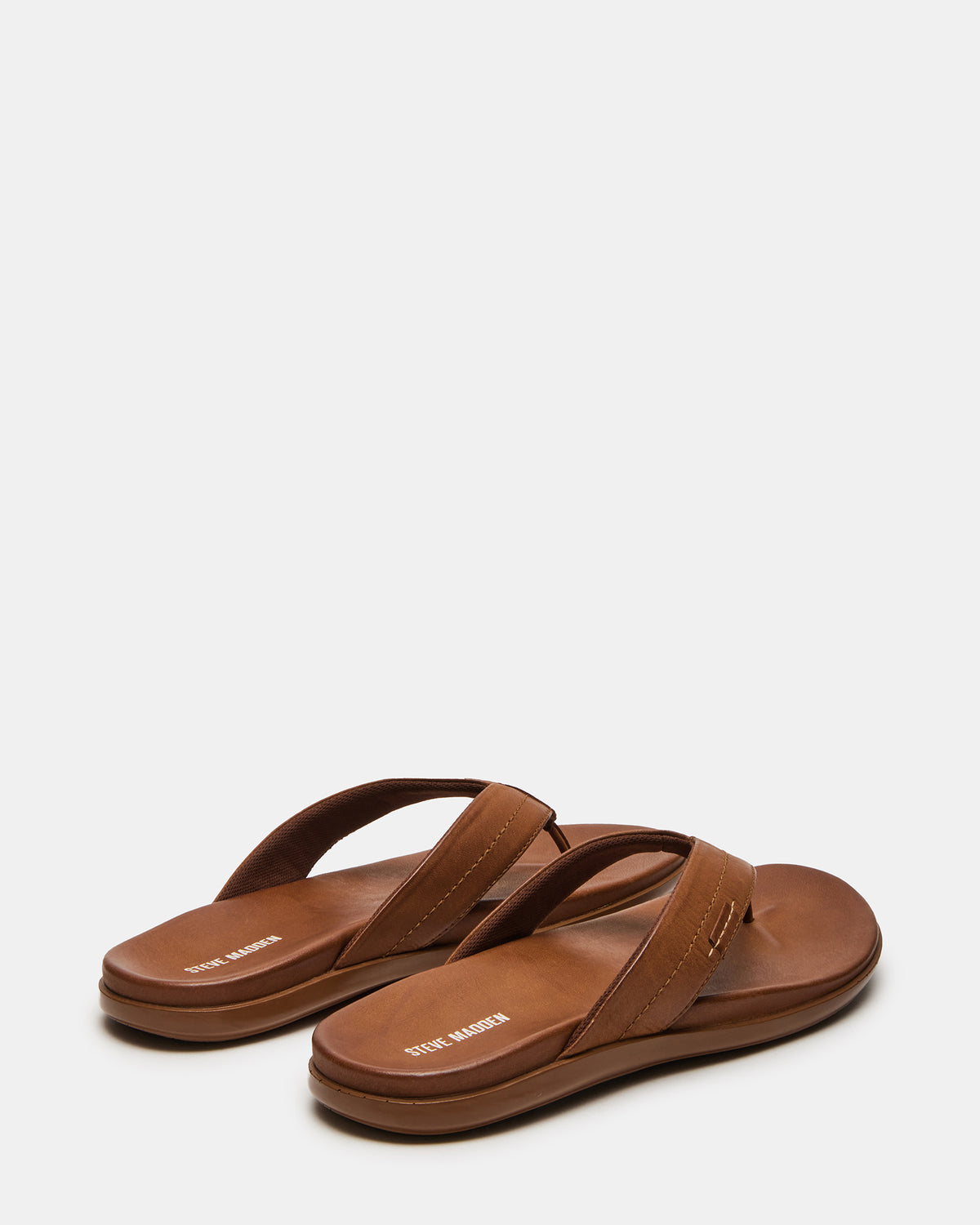 EMMETT Tan Leather Men's Thong Sandal | Steve Madden Smart Buy