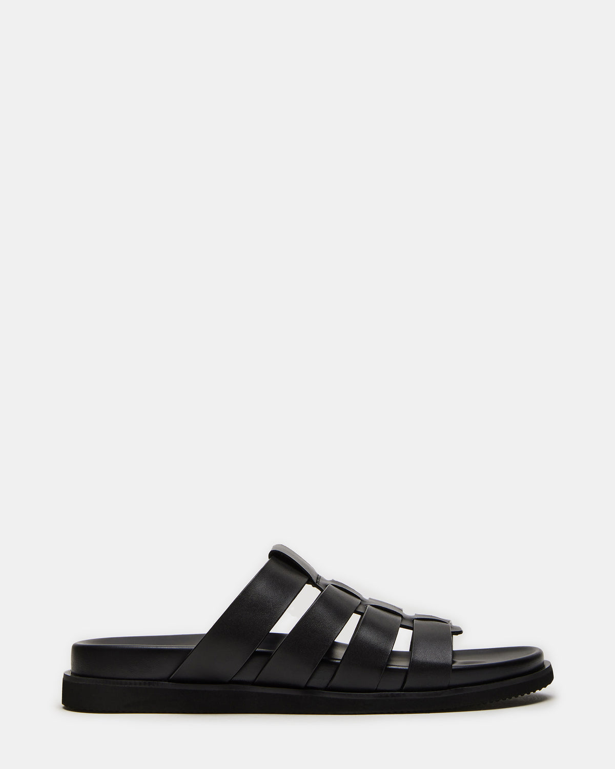 MARVYN Black Leather Men's Fisherman Slip-On Sandal | Steve Madden Popular