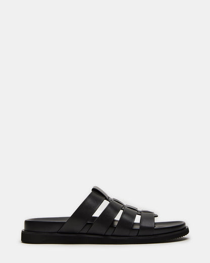 MARVYN Black Leather Men's Fisherman Slip-On Sandal | Steve Madden Popular