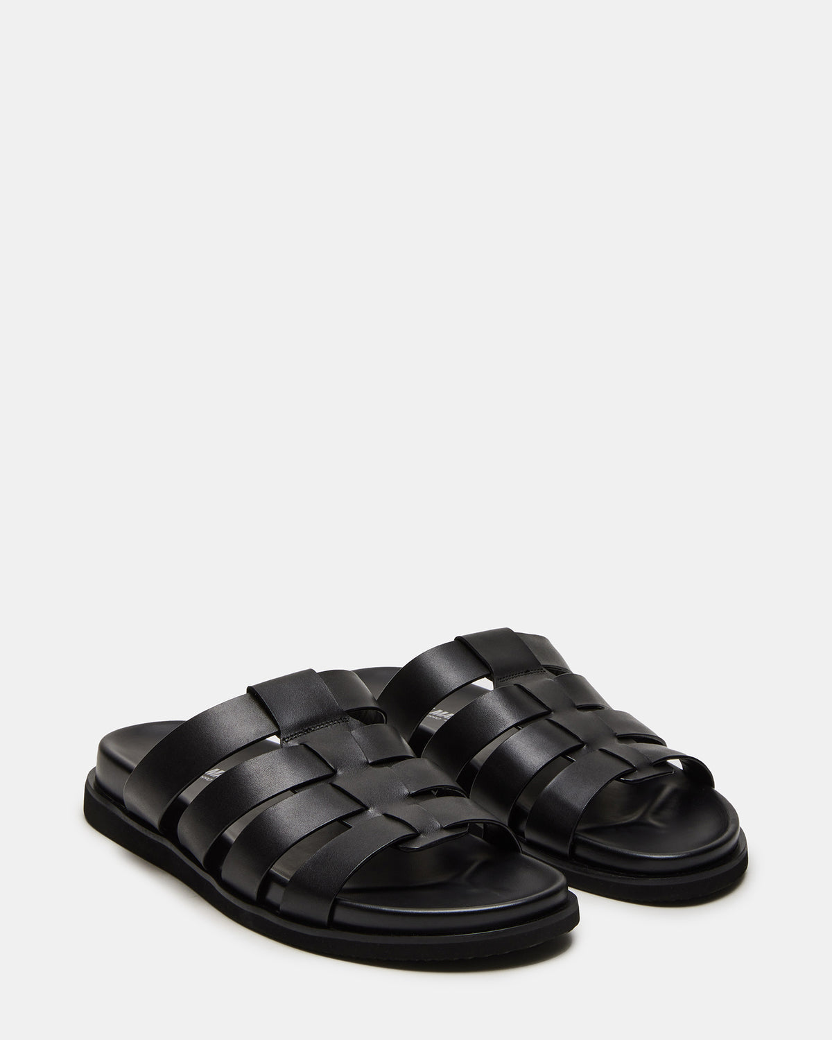 MARVYN Black Leather Men's Fisherman Slip-On Sandal | Steve Madden Popular