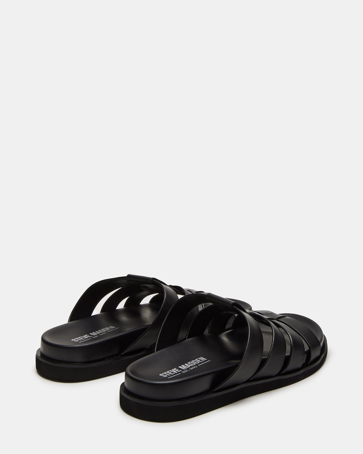 MARVYN Black Leather Men's Fisherman Slip-On Sandal | Steve Madden Popular