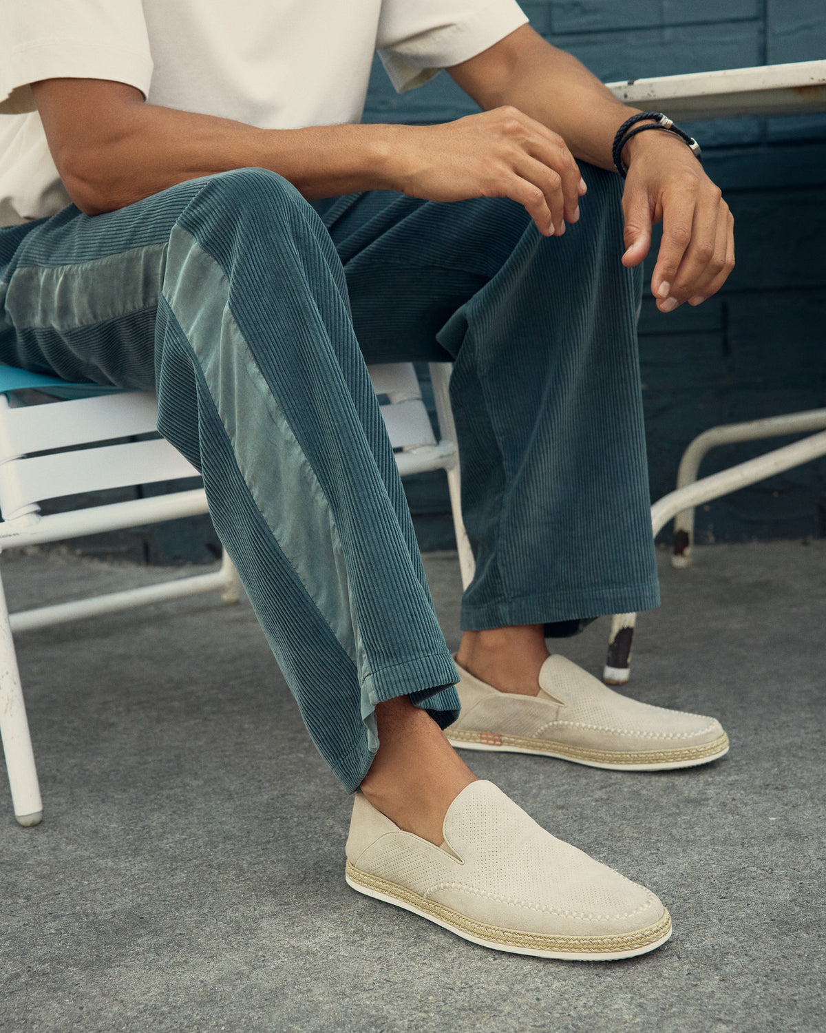 CAYDENN Off-White Slip-On Espadrille Men's Casual Loafer | Steve Madden Premium