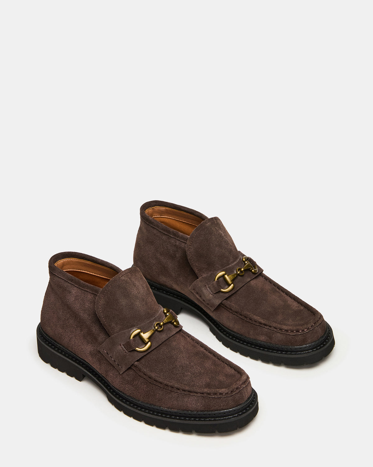 DEPUTY Chocolate Brown Suede Horsebit Moc Toe Men's Casual Ankle Boot | Steve Madden Best Price