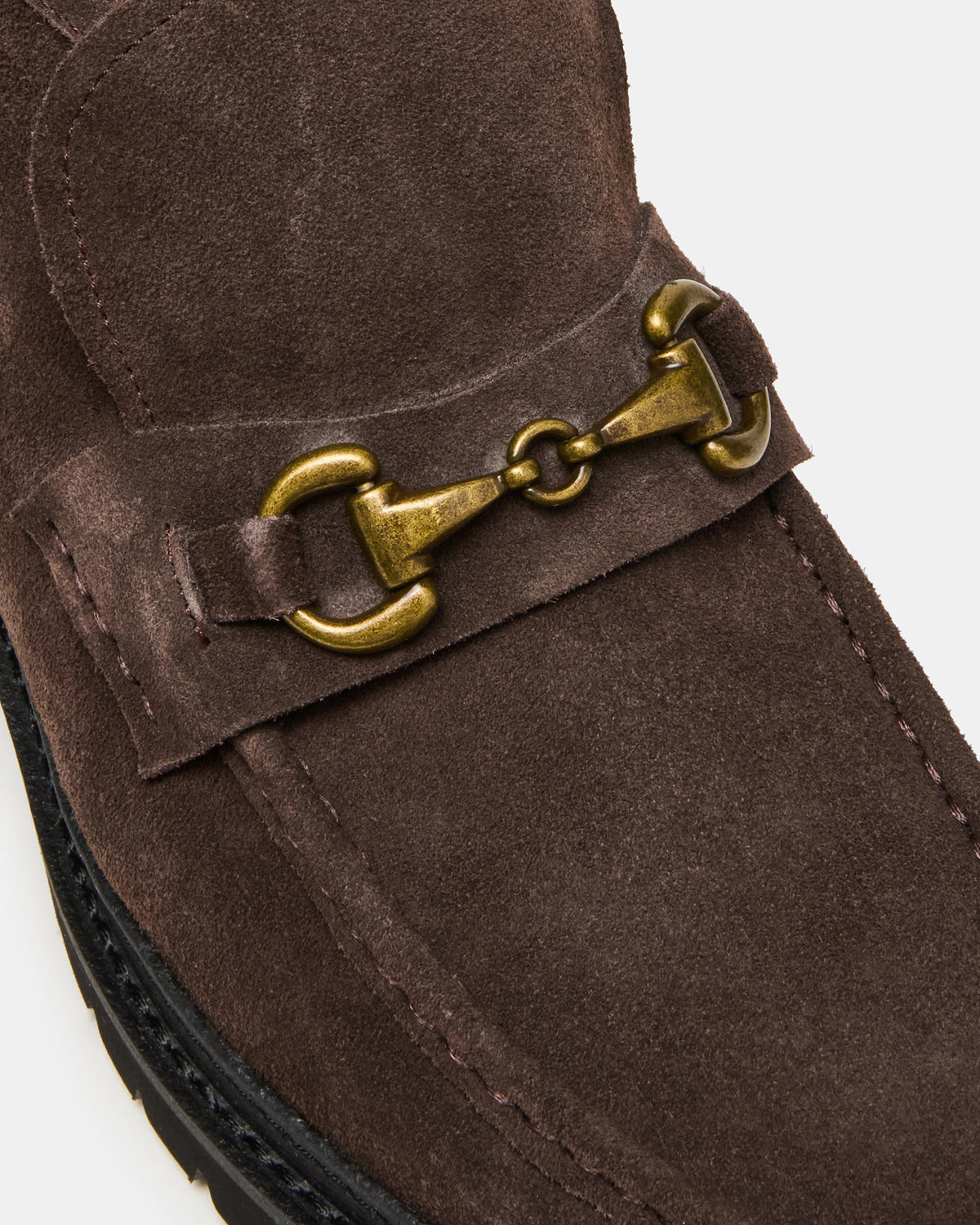 DEPUTY Chocolate Brown Suede Horsebit Moc Toe Men's Casual Ankle Boot | Steve Madden Best Price