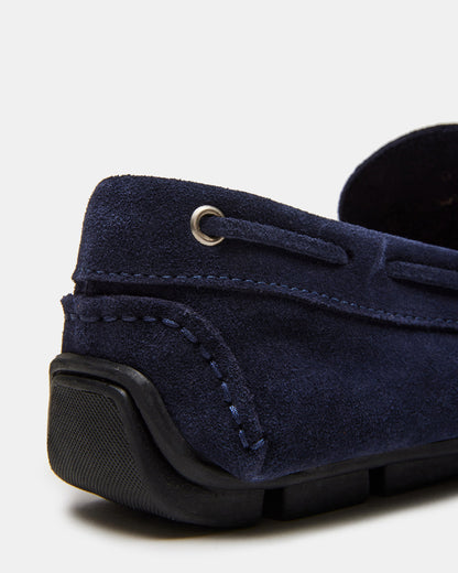 AMALFI Navy Suede Slip-On Men's Casual Loafer | Steve Madden Premium