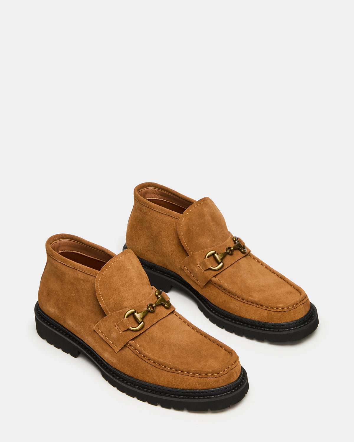 DEPUTY Chestnut Suede Horsebit Moc Toe Men's Casual Ankle Boot | Steve Madden Premium