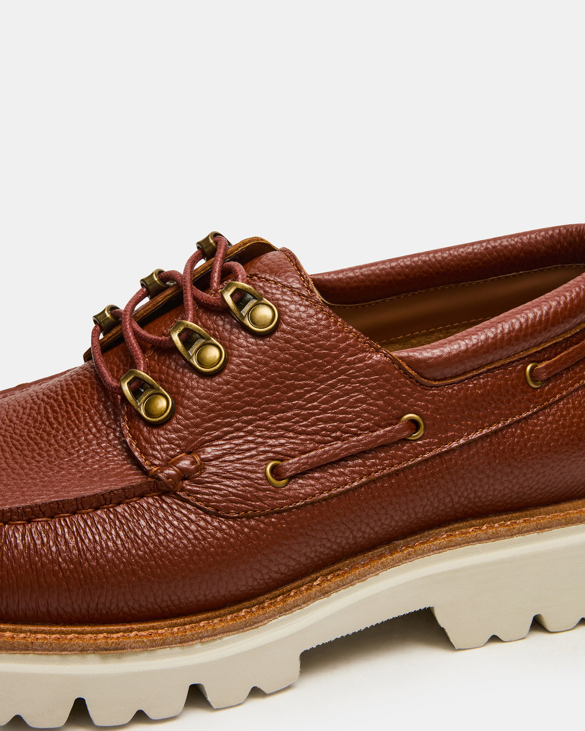 VICTOR Cognac Leather Slip-On Men's Casual Boat Shoe | Steve Madden Classic