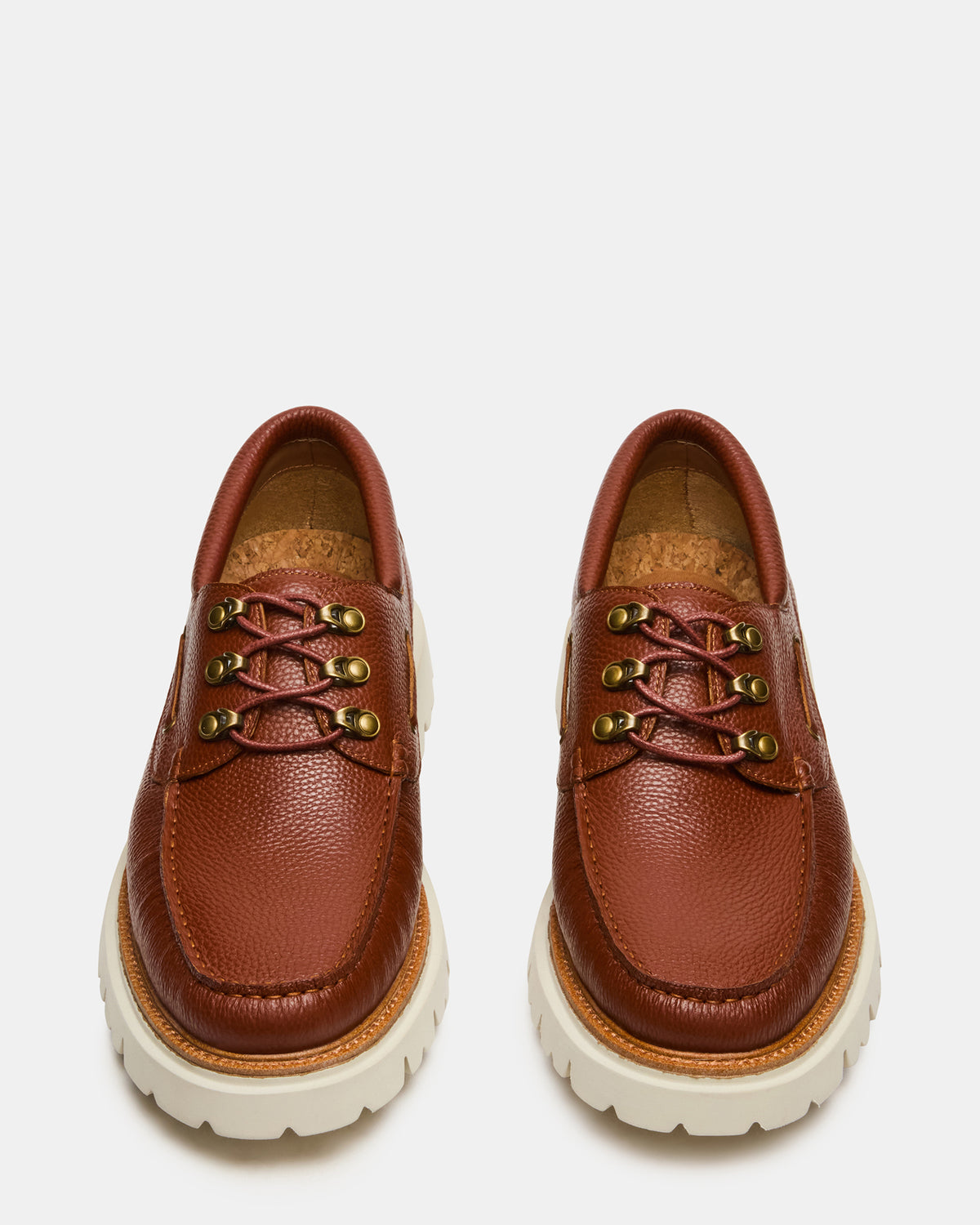 VICTOR Cognac Leather Slip-On Men's Casual Boat Shoe | Steve Madden Classic