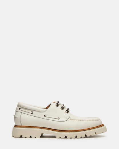 VICTOR White Leather Slip-On Men's Casual Boat Shoe | Steve Madden Best Price