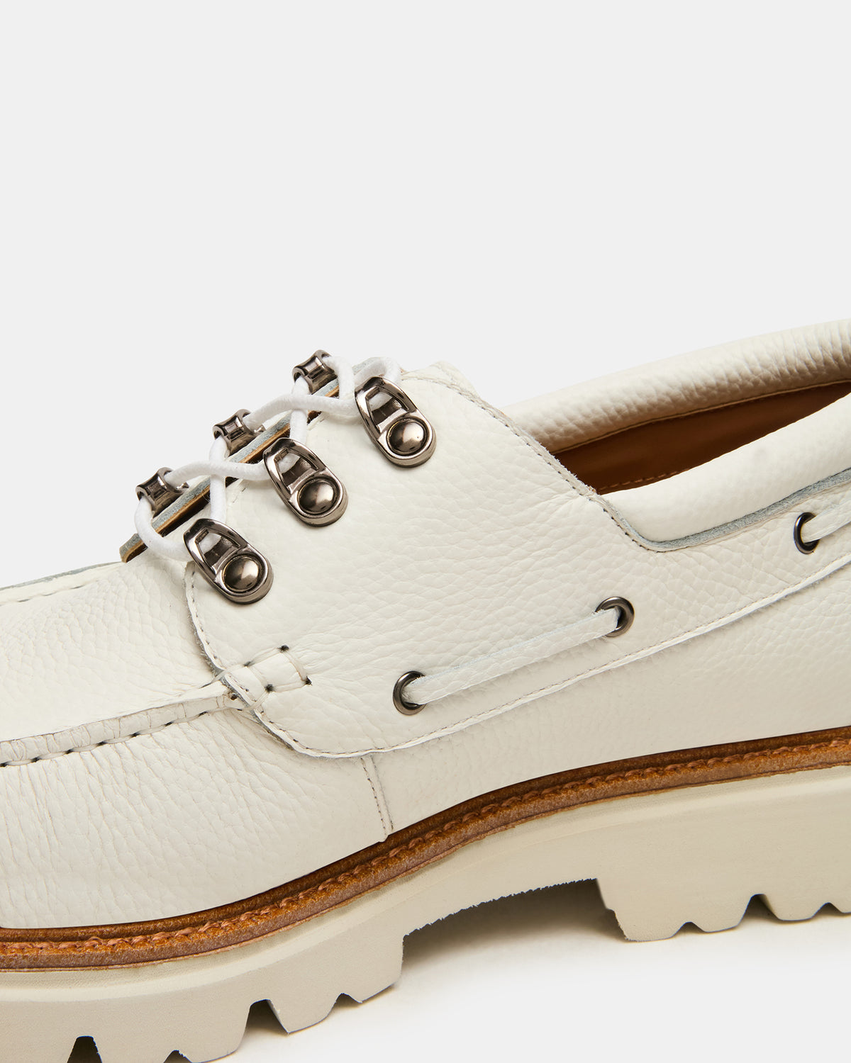 VICTOR White Leather Slip-On Men's Casual Boat Shoe | Steve Madden Best Price