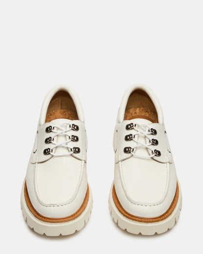 VICTOR White Leather Slip-On Men's Casual Boat Shoe | Steve Madden Best Price