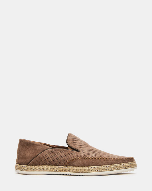 CAYDENN Tobacco Suede Slip-On Espadrille Men's Casual Loafer | Steve Madden Featured